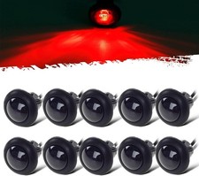 10X 3/4" Round Red LED Marker Lights Side Marker Clearance Indicators Red