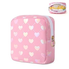 Period Bag Pouch, Leather Sanitary Napkin Storage Bag for Girls Womens,