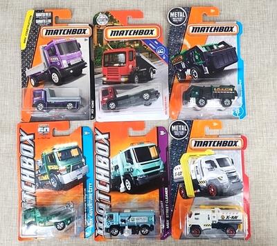 #ad LOT OF 6 1:64 Matchbox MBX Construction Service Garbage Truck Adventure Xray $26.81