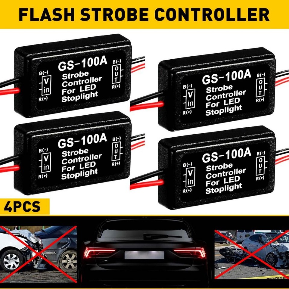 12V GS-100A LED Brake Stop Tail Light Flash Strobe Module Controller ...