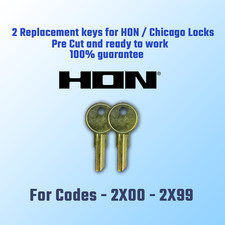 2X00-2X99. Replacement keys 2 for Hon Cabinets and desk locks. cut to your cod