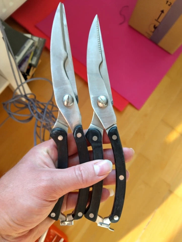 1von2 Geflügel Scheren guter Zustand schwarz metallic