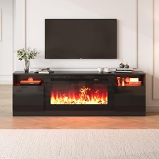70'' Electric Fireplace TV Stand with 36'' Fireplace Modern Entertainment Center