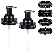 2Pack Stainless Steel Mason Jar Foaming Soap Dispenser Pump Bathroom Decor