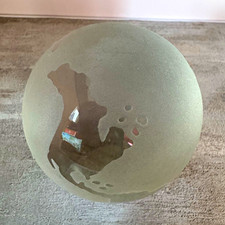 Clear/Gray Glass World Map Globe Sphere Paperweight Decorative