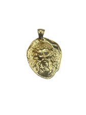 Pendente Volto di Gesù in Argento 925 Placcato Oro Giallo – Medaglia Religiosa A