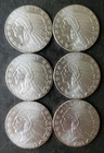 Lot of Six Golden State Mint 1/2oz Silver Incuse Indian Rounds