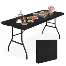 Folding Picnic Table 6FT Portable Foldable Tables for Party BBQ Metal Legs HDPE