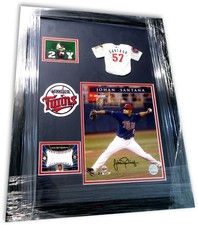 Johan Santana Signed Autographed Framed Photo Card Collage  Minnesota Twins JSA