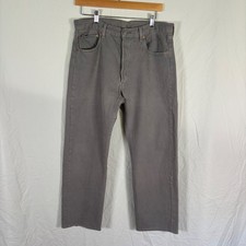 VTG Levi's 501 Jeans Straight Fit Men's Sz 32 x 26 90s Gray Made in USA Hemmed