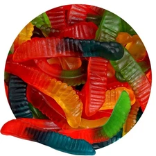 Gummy Worms, Assorted Flavors, 2 Pound Bulk Bag, Gummies For Buffets