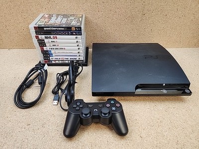 Sony PlayStation 3 PS3 Slim 120GB Console Bundle W/Controller & 11 Games Tested