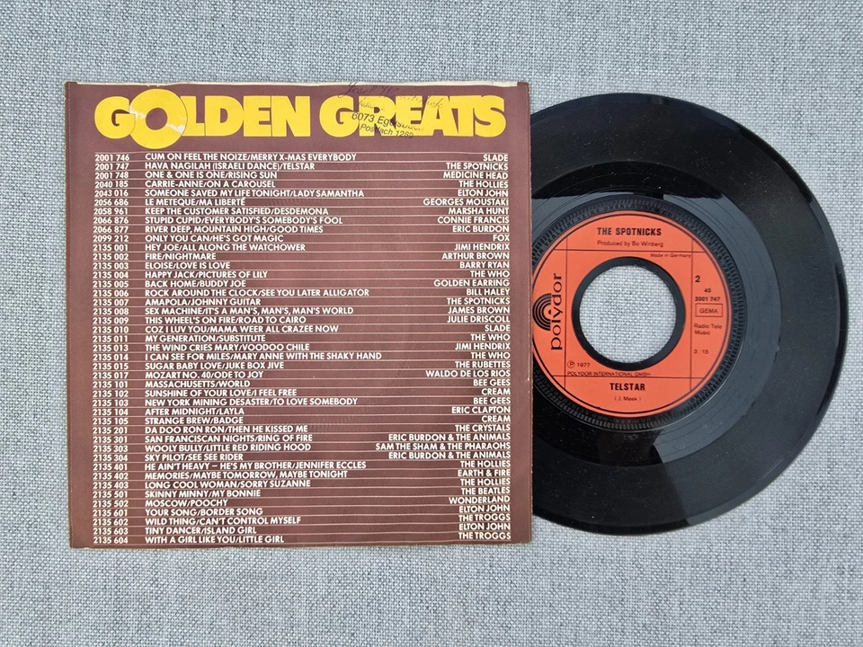 7" - Spotnicks - Hava Nagilah - Polydor 2001 747/Golden Greats - Germany 1977 - Bild 2 von 2