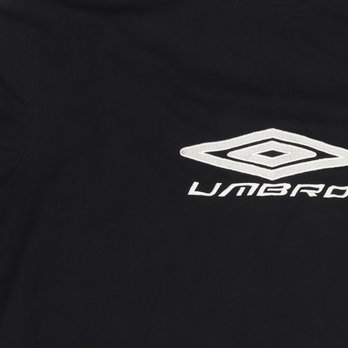 T-shirt Umbro uomo nera L palestra tinta unita logo girocollo - Foto 6 di 12