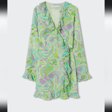 NWT Mango Ruffled printed dress Size 4