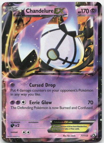 Chandelure EX 77/113 Holo Ultra Rare Legendary Treasures Pokemon Near Mint