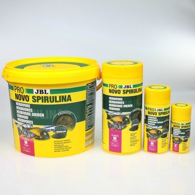 JBL Pronovo Spirulina Flakes M - Spirulina-Grünfutterflocken Größe M Aquarium