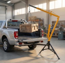 1000 Lbs Hydraulic Pickup Truck Crane Yellow 360 Swivel Hitch Mounted Hoist