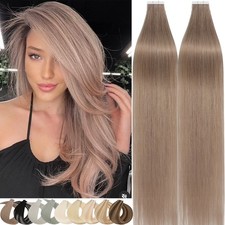 Seamless Skin Weft Tape in Remy Human Hair Extensions Thick Blonde Brown 150G