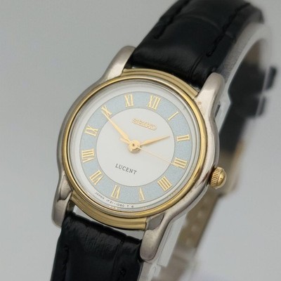 SEIKO LUCENT Women's Watch Gold Silver Round Dial Quartz Vintage Style