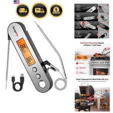 TempSwift Rechargeable Digital Meat Thermometer for Cooking 2 Probes Food T...