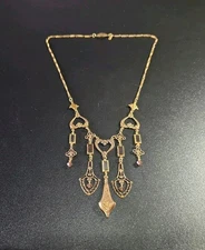 Sadie Green Victorian Revival Glass Necklace