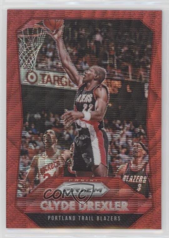 2015-16 Panini Prizm Ruby Wave Prizm 293/350 Clyde Drexler #283 HOF 03rx
