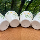 SET OF 4 METLOX POPPYTRAIL SCULPTURED DAISY COFFEE CUPS YELLOW & GREEN DAISY EUC — photo 5