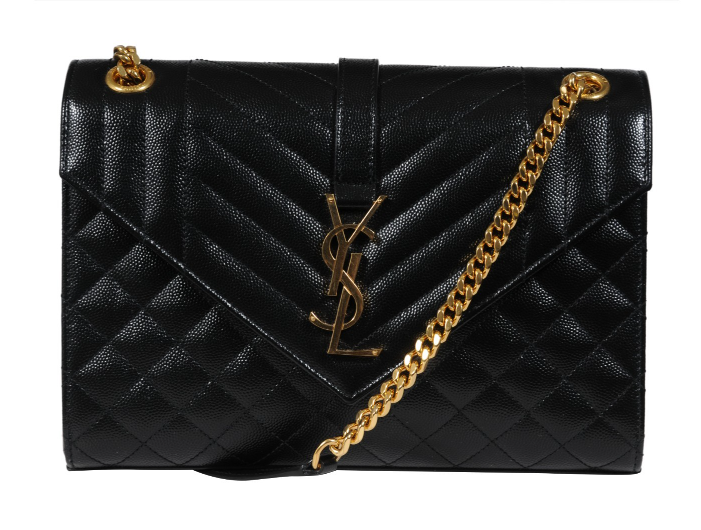 Borsa a tracolla Saint Laurent donna busta media trapuntata pelle testurizzata nera