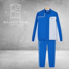 Lacoste Men's Regular Fit Blue Colorblock Diamond Taffeta Sport Tracksuit Small