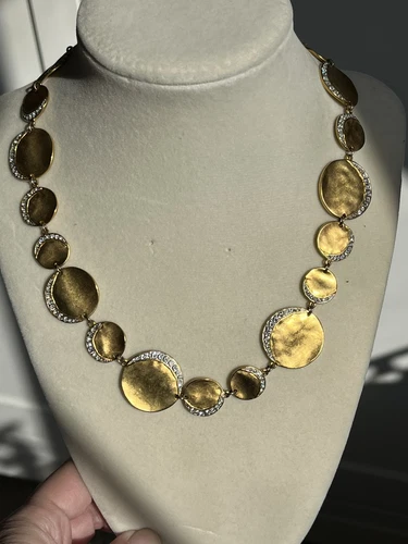 VETEMENTS Collana a disco catena zirconi placcati oro NORDSTROM NUOVA VINTAGE PREZZO AL DETTAGLIO CONSIGLIATO 168