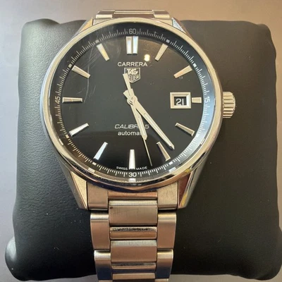 TAG Heuer CARRERA CALIBRE 5 WAR211A. S. Steel Automatic Men's Watch - Image 1 of 4
