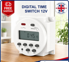 12V 16A Digital Electronic LCD Time Relay Switch Programmable Timer Tool White