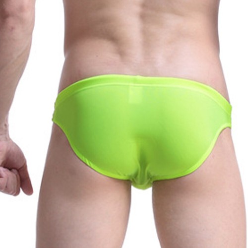 Men Solid Color Drawstring Sexy Low-Waist Bikini-Briefs Swimwear Swimming Trunk - Picture 8 of 33