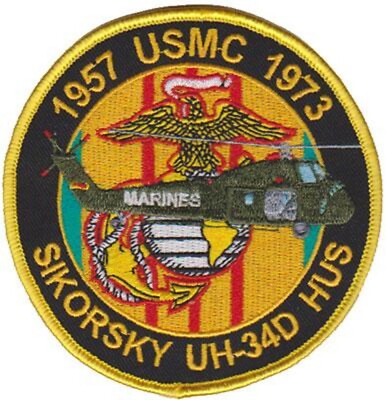 MARINE CORPS UH-34D HUS VIETNAM HELICOPTER SQUADRON SIKORSKY JACKET PATCH
