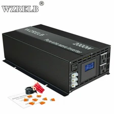 2000W Pure Sine Wave Inverter 48V to 110V 220V Power Converter Car LCD Camp
