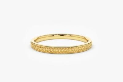 Chevron Muster Goldring aus 14K 585er Band Designer Rosegold Weißgold Gelbgold - Bild 1 von 4