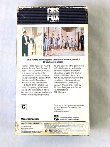 The Sound of Music VHS - 2-Tape Set (CBS Fox Video, 1986) Collectors Edition - Picture 4 of 9