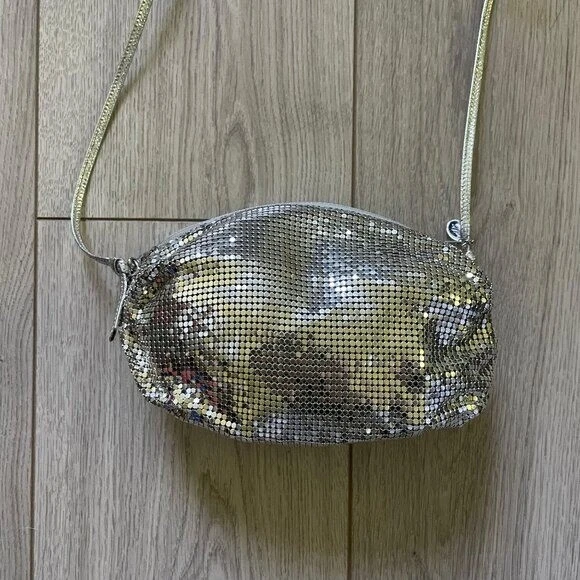 Bolso Bandolera Whiting & Davis Malla Disco Noche Para Mujer Plateado Cóctel Baile de graduación Foto 2 de 4