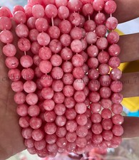 8mm Faceted Pink Rhodochrosite Gemstone Round Loose Beads 15''