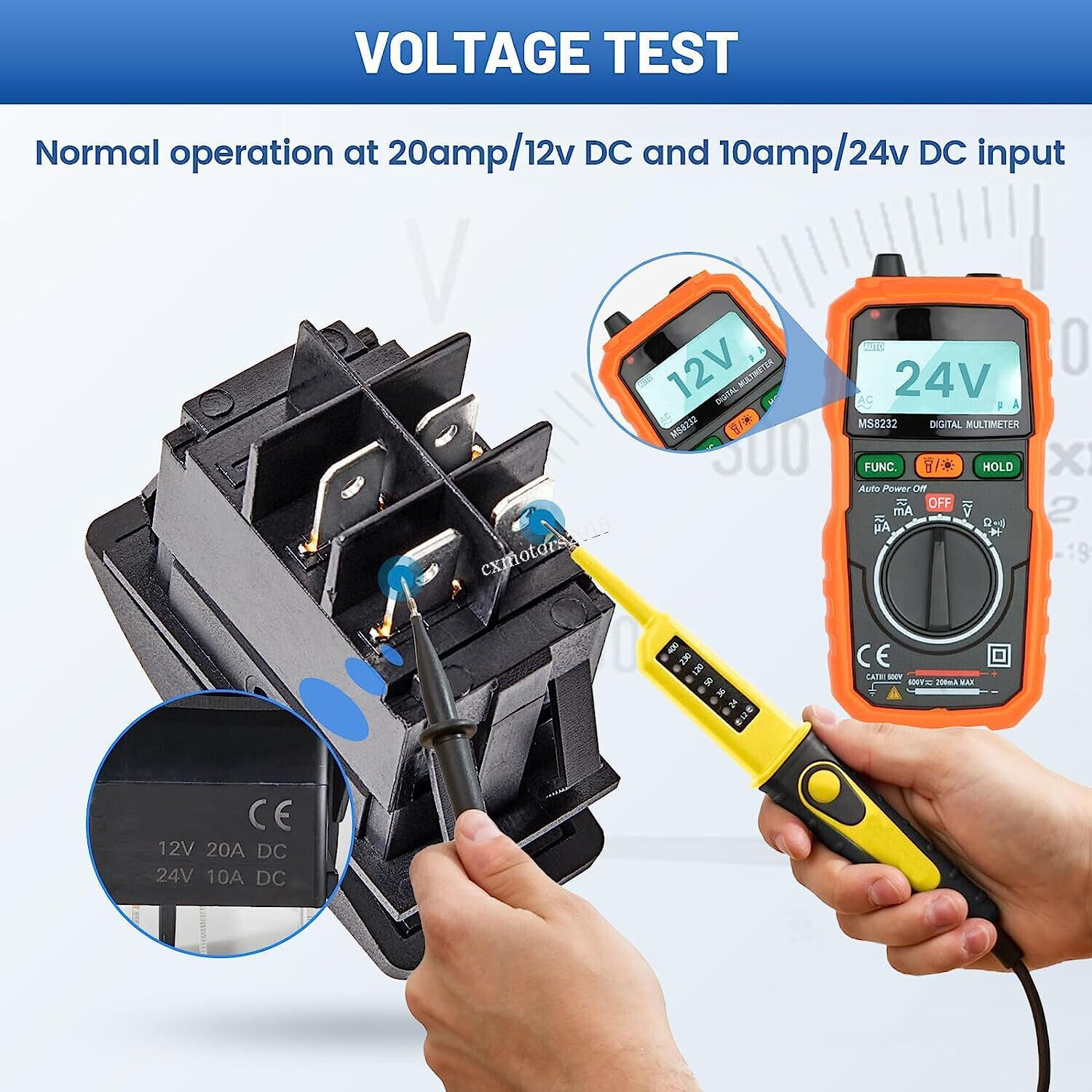 Car Van Boat Marine Dash Rocker Switch Blue 12-24V ON-OFF LED - Foto 2