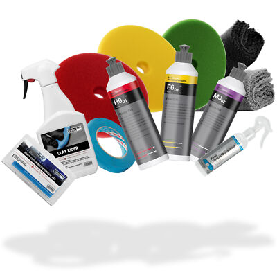 Koch Chemie Polituren 250ml + Allround Quick Shine + Polierpads + Tuch