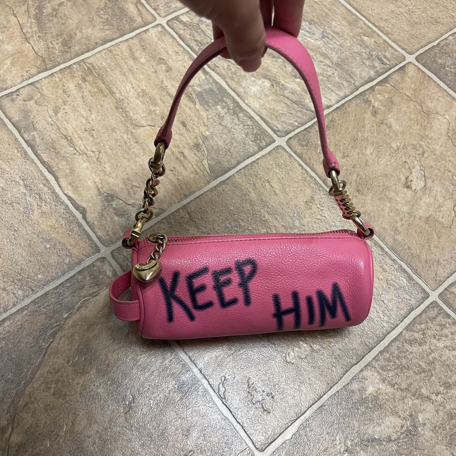 RARE Vintage Y2K Juicy Couture HOT PINK Keep Him Barrel Bag (Very HTF)