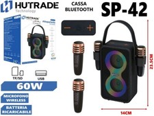 Caisse Amplifiée SP-42 60W Karaoke Bluetooth Avec 2 Microphones Sans Fil
