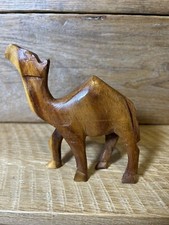 Vintage Wooden Hand Carved Camel Figurine Ornament Nativity 5 Inch Tall