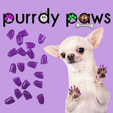 Soft Nail Caps For Dog Claws ( PURPLE ) * Purrdy Paws * 6 Sizes up to XXL