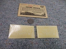 Champ decals HO Alphabet Numerals L-135 Express gold 3/32"   ZZ49