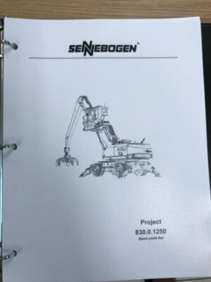 Sennebogen 880 Parts Manual Binder 880.7.123 USPS Priority Mail