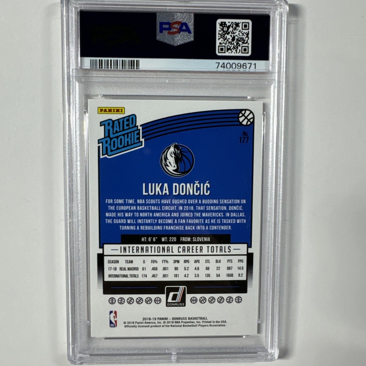 2018 Panini Donruss #177 Luka Doncic RC Rated Rookie PSA Mint 9 | eBay