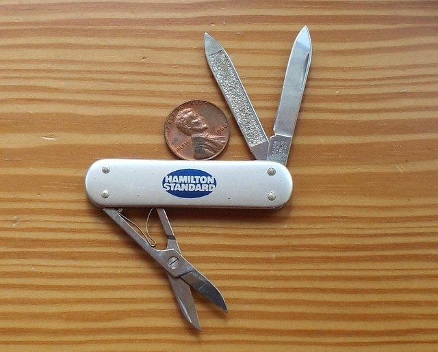 Hamilton Standard Aircraft Small Pocket Knife Victorinox File Scissors